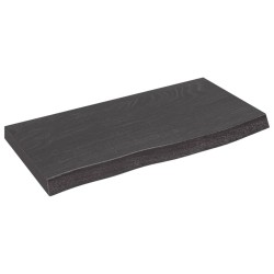 vidaXL Encimera baño madera maciza tratada gris oscuro 60x30x(2-4) cm