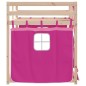vidaXL Litera con cortinas madera maciza de pino rosa 90x200 cm vidaXL Litera con cortinas madera maciza de pino rosa 90x200 cm