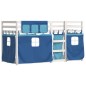 vidaXL Litera con cortinas madera maciza de pino azul 90x200 cm vidaXL Litera con cortinas madera maciza de pino azul 90x200 cm