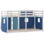 vidaXL Litera con cortinas madera maciza de pino azul 90x200 cm vidaXL Litera con cortinas madera maciza de pino azul 90x200 cm