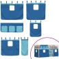 vidaXL Litera con cortinas madera maciza de pino azul 75x190 cm