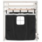 vidaXL Litera con cortinas madera maciza pino blanco y negro 75x190 cm vidaXL Litera con cortinas madera maciza pino blanco y negro 75x190 cm