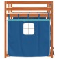 vidaXL Litera con cortinas madera maciza de pino azul 75x190 cm