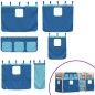 vidaXL Litera con cortinas madera maciza de pino azul 90x190 cm