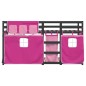 vidaXL Litera con cortinas madera maciza de pino rosa 90x190 cm