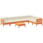 vidaXL Set de sofás jardín 8 pzas con cojines madera pino marrón cera vidaXL Set de sofás jardín 8 pzas con cojines madera pino marrón cera