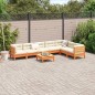 vidaXL Set de sofás jardín 8 pzas con cojines madera pino marrón cera vidaXL Set de sofás jardín 8 pzas con cojines madera pino marrón cera