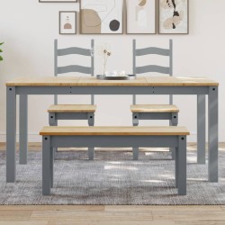 vidaXL Mesa de comedor Panama madera maciza de pino gris 160x80x75 cm