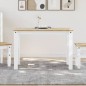 vidaXL Mesa de comedor Panama madera maciza pino blanco 117x60x75 cm vidaXL Mesa de comedor Panama madera maciza pino blanco 117x60x75 cm