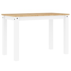 vidaXL Mesa de comedor Panama madera maciza pino blanco 117x60x75 cm
