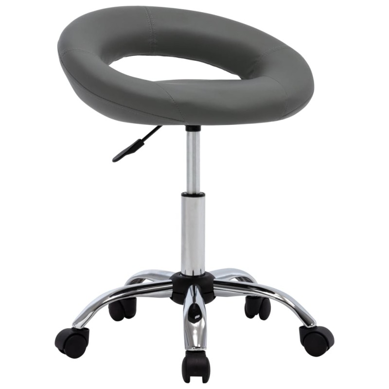 vidaXL Silla de comedor giratoria de cuero sintética gris vidaXL Silla de comedor giratoria de cuero sintética gris