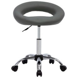 vidaXL Silla de comedor giratoria de cuero sintética gris