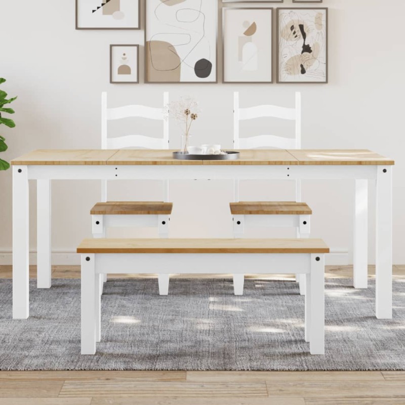 vidaXL Mesa de comedor Panama madera maciza pino blanco 180x90x75 cm vidaXL Mesa de comedor Panama madera maciza pino blanco 180x90x75 cm