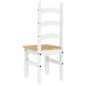 vidaXL Sillas de comedor Corona 2 uds madera pino blanco 42x47x107 cm