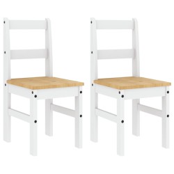 vidaXL Sillas de comedor Panama 2 uds madera pino blanco 40x46x90 cm