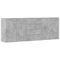 vidaXL Aparadores 3 uds madera contrachapada gris hormigón vidaXL Aparadores 3 uds madera contrachapada gris hormigón