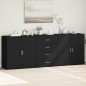 vidaXL Aparadores 3 uds madera contrachapada negro vidaXL Aparadores 3 uds madera contrachapada negro