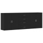vidaXL Aparadores 3 uds madera contrachapada negro vidaXL Aparadores 3 uds madera contrachapada negro
