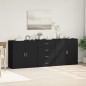 vidaXL Aparadores 3 uds madera contrachapada negro vidaXL Aparadores 3 uds madera contrachapada negro