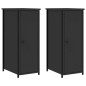 vidaXL Mesitas de noche 2 uds madera de ingeniería negro 32x42x80 cm