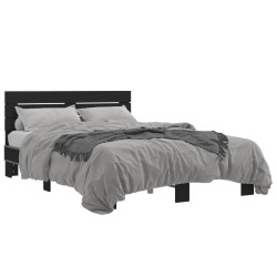 vidaXL Estructura de cama madera de ingeniería y metal negro 120x200cm