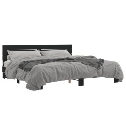 vidaXL Estructura de cama madera de ingeniería y metal negro 200x200cm