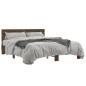 vidaXL Estructura cama madera ingeniería metal marrón roble 150x200 cm