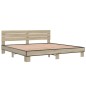 vidaXL Estructura cama madera ingeniería metal roble Sonoma 180x200 cm vidaXL Estructura cama madera ingeniería metal roble Sonoma 180x200 cm