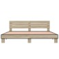 vidaXL Estructura cama madera ingeniería metal roble Sonoma 180x200 cm vidaXL Estructura cama madera ingeniería metal roble Sonoma 180x200 cm