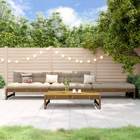 vidaXL Juego de muebles jardín 4 pzas madera maciza pino marrón miel