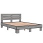 vidaXL Estructura cama madera ingeniería metal gris Sonoma 140x200 cm vidaXL Estructura cama madera ingeniería metal gris Sonoma 140x200 cm