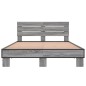 vidaXL Estructura cama madera ingeniería metal gris Sonoma 140x200 cm vidaXL Estructura cama madera ingeniería metal gris Sonoma 140x200 cm