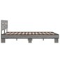 vidaXL Estructura cama madera ingeniería metal gris Sonoma 140x200 cm vidaXL Estructura cama madera ingeniería metal gris Sonoma 140x200 cm