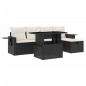 vidaXL Set de sofás de jardín 6 piezas y cojines ratán sintético negro vidaXL Set de sofás de jardín 6 piezas y cojines ratán sintético negro