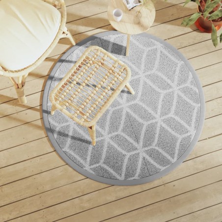 vidaXL Alfombra de exterior PP gris Ø120 cm
