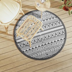 vidaXL Alfombra de exterior PP negro Ø120 cm