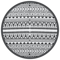 vidaXL Alfombra de exterior PP negro Ø120 cm