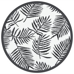 vidaXL Alfombra de exterior PP blanco y negro Ø120 cm