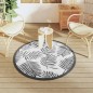 vidaXL Alfombra de exterior PP blanco y negro Ø120 cm vidaXL Alfombra de exterior PP blanco y negro Ø120 cm