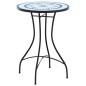 vidaXL Mesa de bistró de mosaico cerámica azul y blanco Ø50x70 cm vidaXL Mesa de bistró de mosaico cerámica azul y blanco Ø50x70 cm