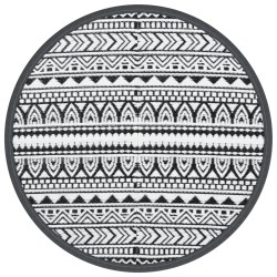 vidaXL Alfombra de exterior PP negro Ø200 cm