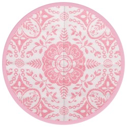 vidaXL Alfombra de exterior PP rosa Ø120 cm
