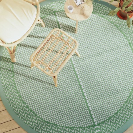 vidaXL Alfombra de exterior PP verde Ø200 cm