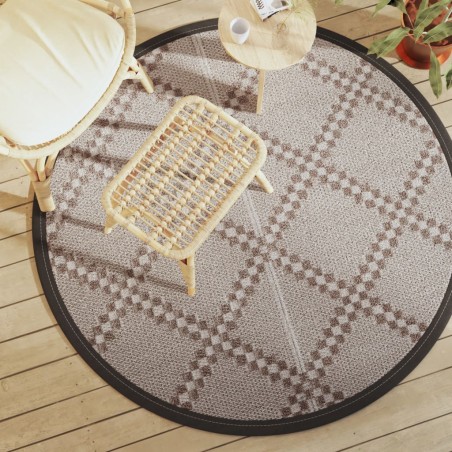 vidaXL Alfombra de exterior PP marrón Ø160 cm