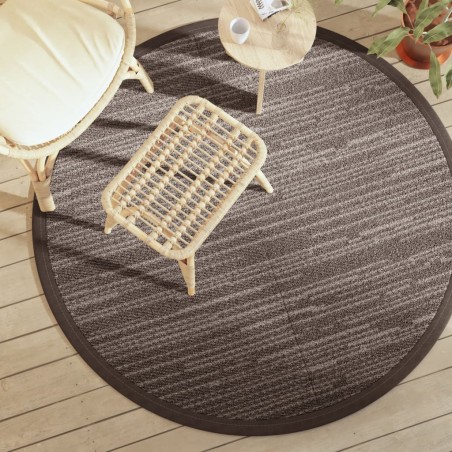 vidaXL Alfombra de exterior PP marrón Ø160 cm