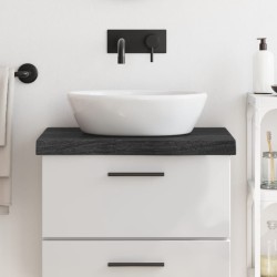 vidaXL Encimera baño madera maciza tratada gris oscuro 60x60x(2-6) cm