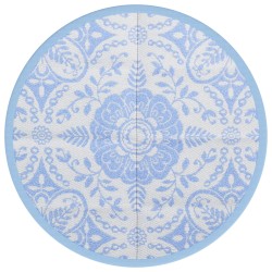 vidaXL Alfombra de exterior PP azul bebé Ø200 cm