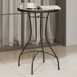 vidaXL Mesa de bistró de mosaico cerámica negro y blanco Ø50x70 cm