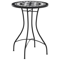 vidaXL Mesa de bistró de mosaico cerámica negro y blanco Ø50x70 cm