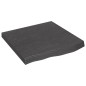 vidaXL Encimera baño madera maciza tratada gris oscuro 60x60x(2-6) cm